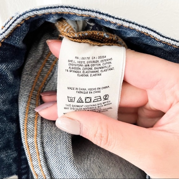 Anthropologie Pilcro Medium Blue Wash Slim Boyfriend Patchwork Jeans Size 27 - Picture 11 of 12